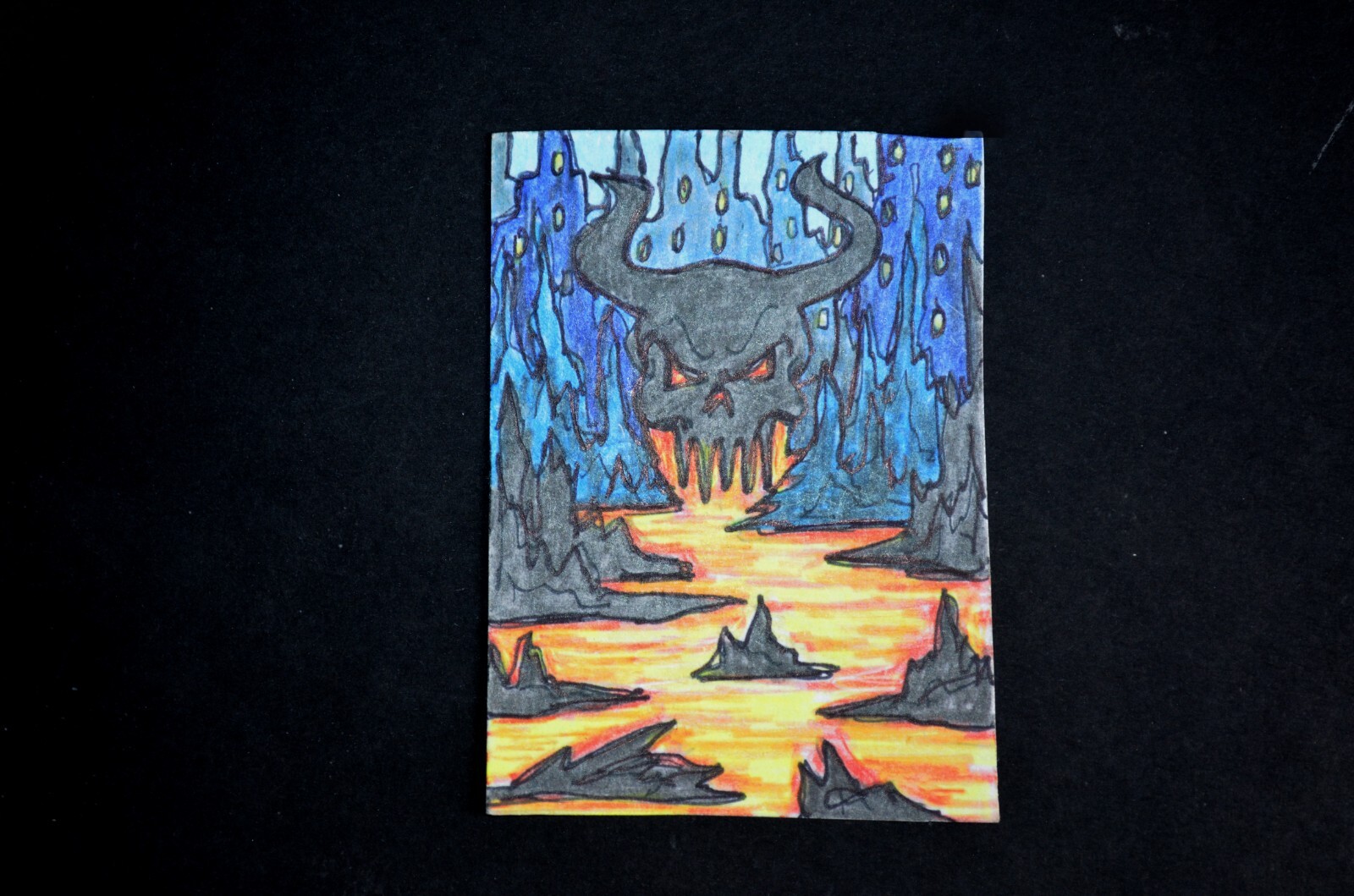 ACEO ORIGINAL ART CARD Fantasy Landscape Mixed MEdia Signed
