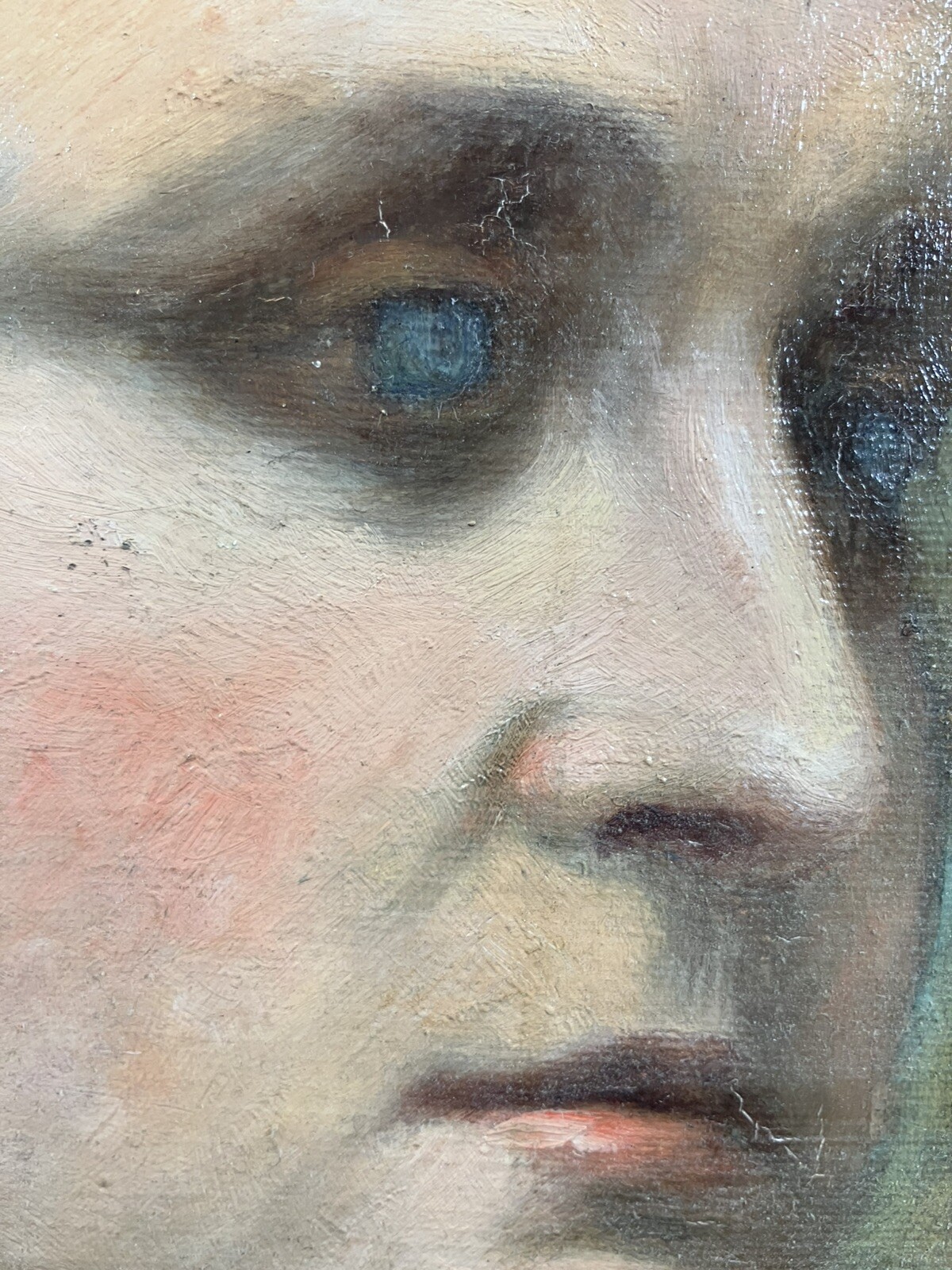 Curiosity Portrait Of A Blind Woman Late 19th Century Monogrammed On The Back