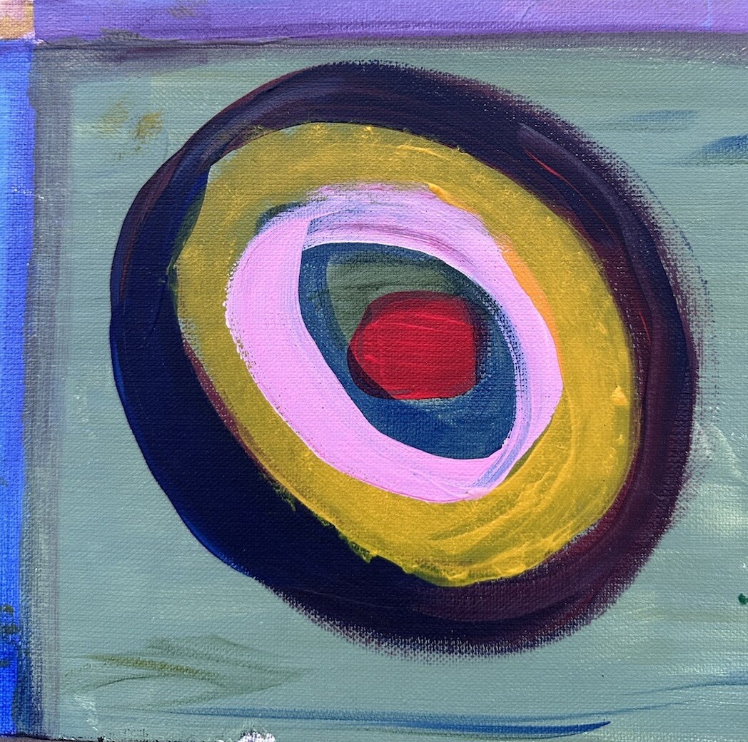 Abstract Circle Painting Kandinsky Style Colorful Squares Original Wall Art