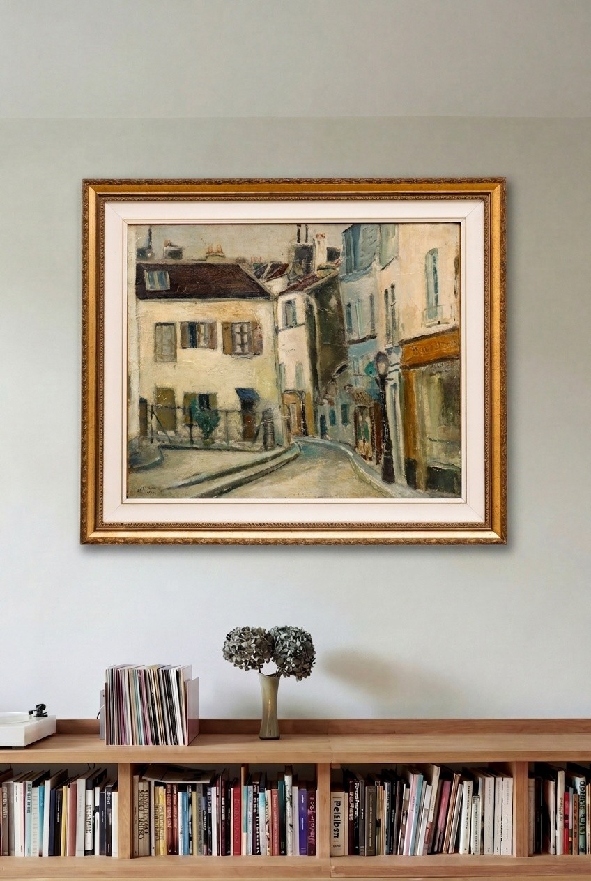 Gabriel Dauchot (1927-2003) – Framed Oil, Rue Norvins in Montmartre