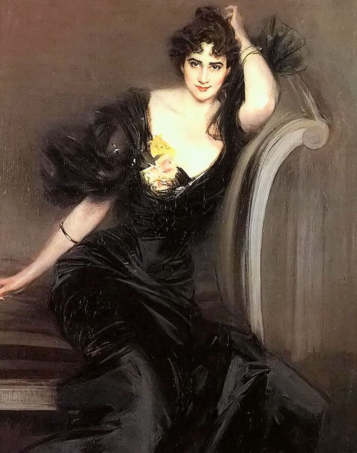 Oil painting giovanni boldini – lady colin campbell lady in black seated canvas