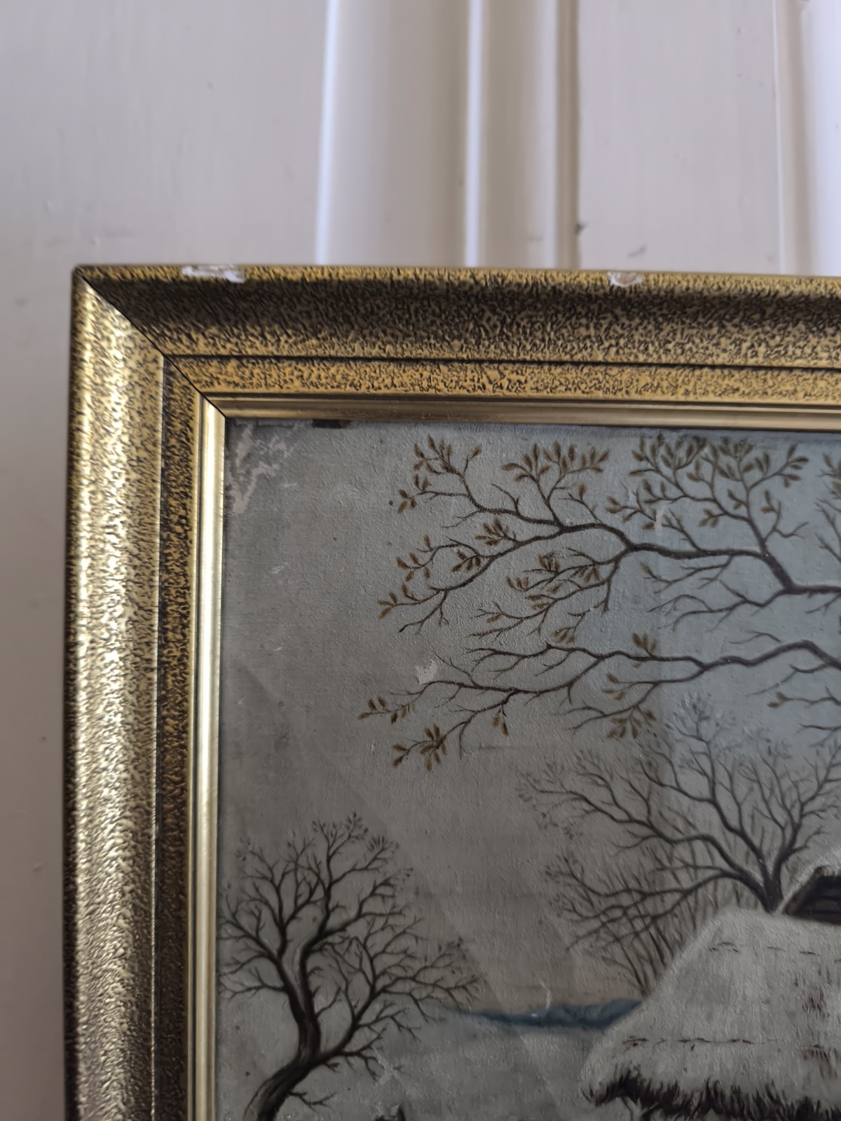 Painting Rustic Winter Soft Farm Cows Hens Vintage Charming Amelie Badoche