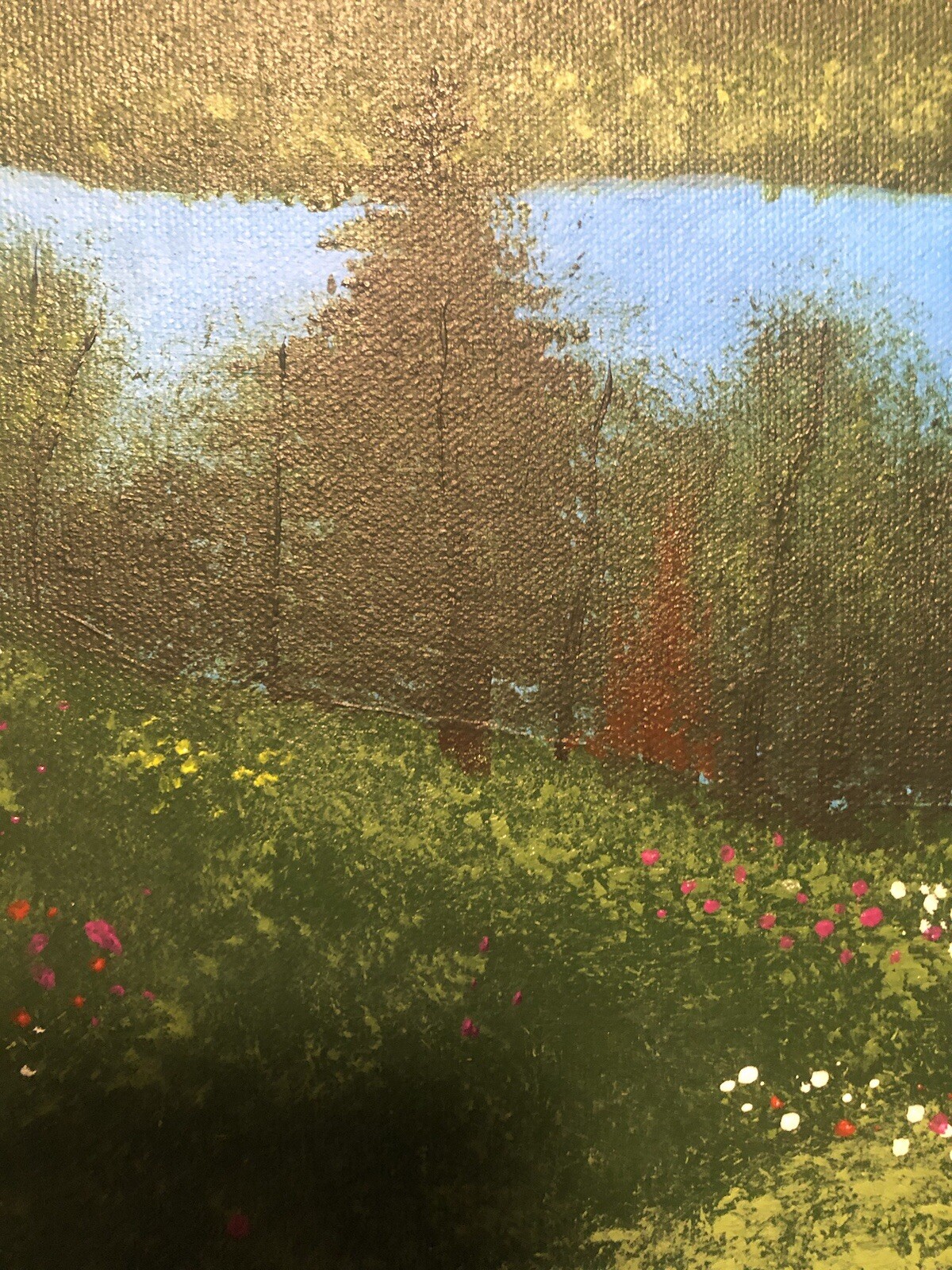 Handmade Acrylic Landscape Meadow Acrylic Painting Wall Art Gift