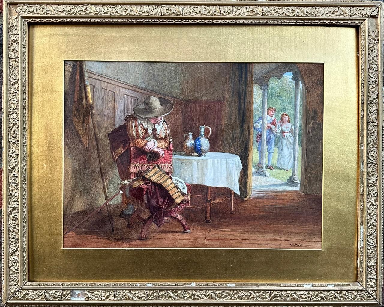 William Harris Weatherhead (1843-1911) : «The Spurned Cavalier», watercolour