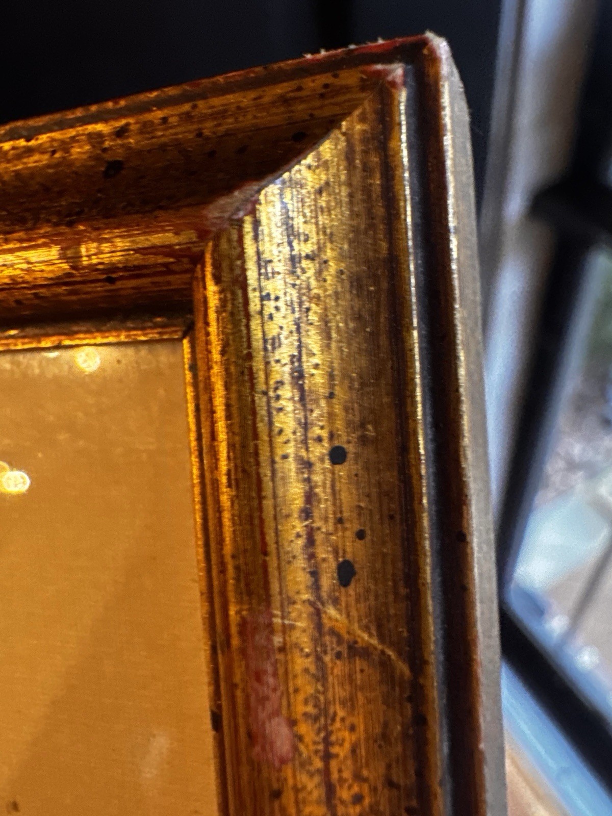 Vintage Gold Framed w New Abstract Painting Asian Inspired Wall Art 11×15”