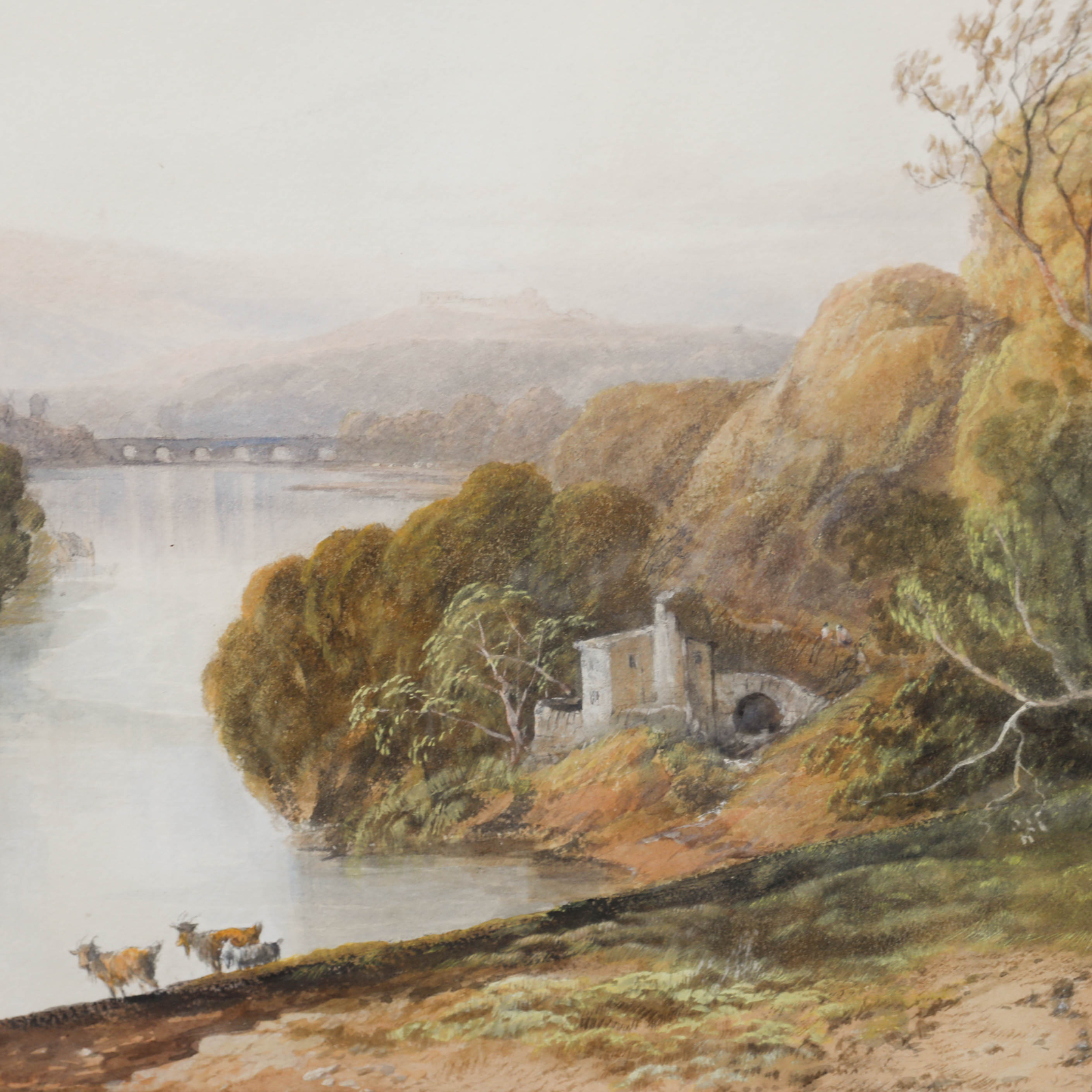19th Century Watercolour – Landscape with Castle Ruins