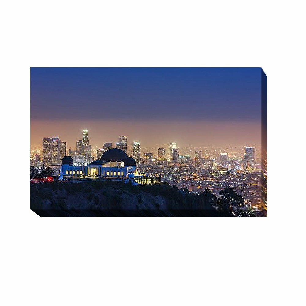 L.A Skyline with Griffith Observatory by Toby Gallery-Wrap Canvas, 20 in x 32 in
