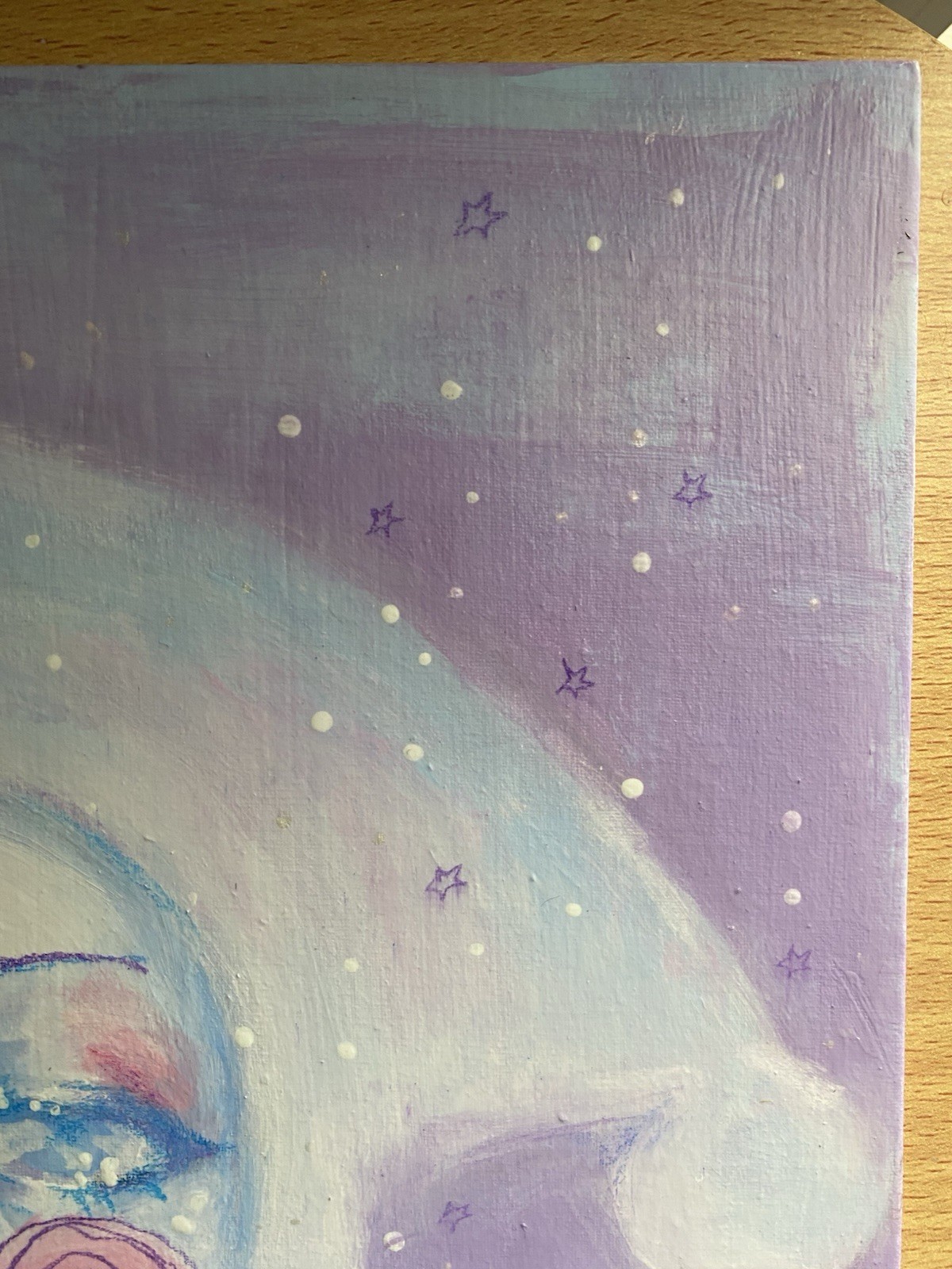 Purple And White Cloud Jester Fantasy Painting On 12×12 Canvas Board