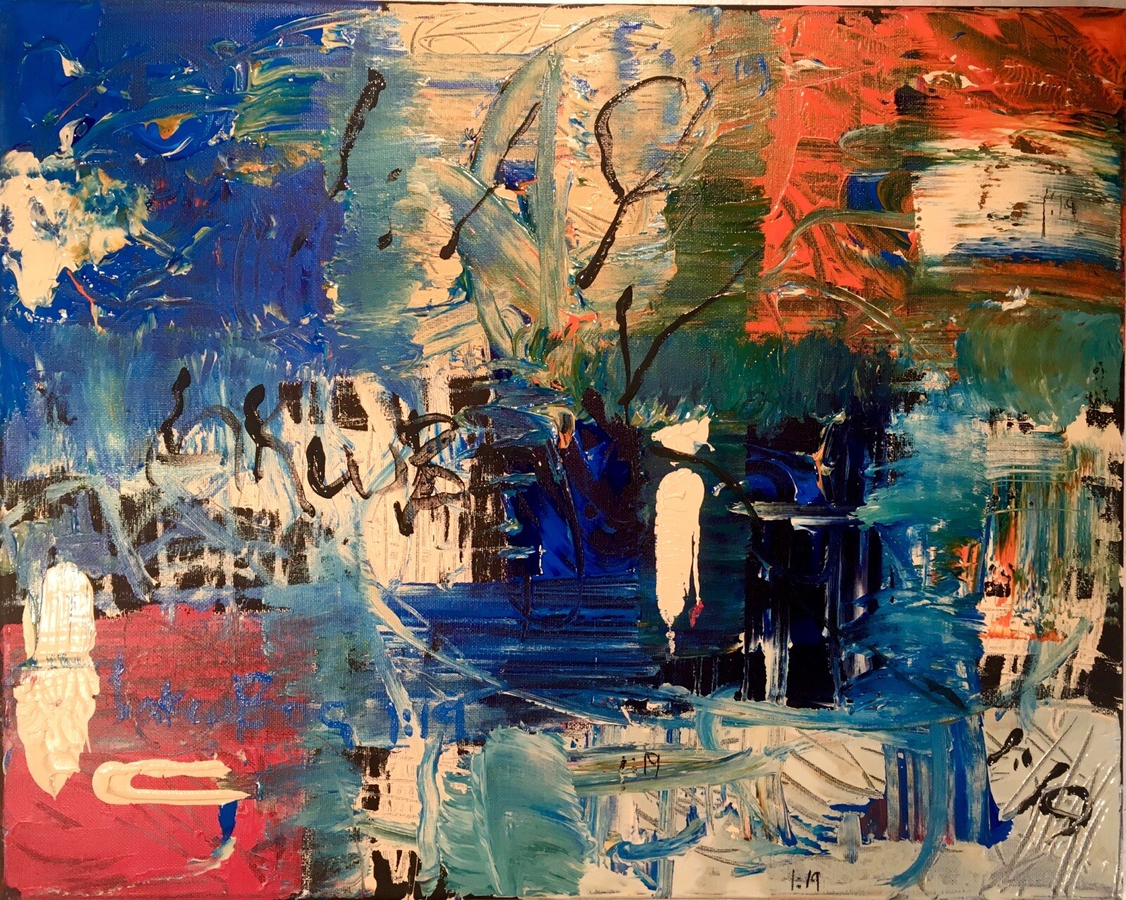 Jacob 19 contemporary lyrical abstraction original painting 16. 20