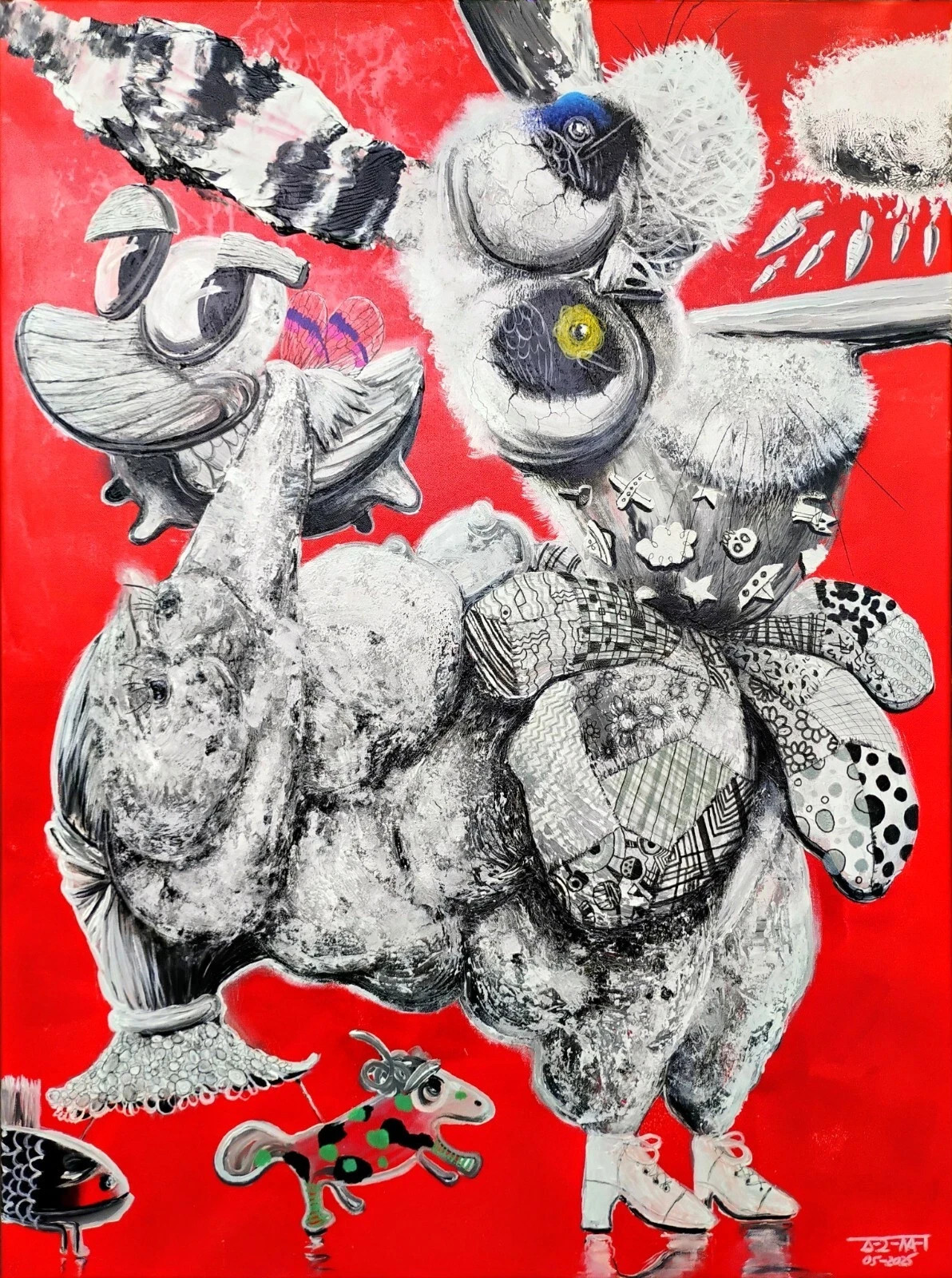 CUBAN ART ALAIN DONATE ACRYLIC CANVAS 30″X 40″SURREAL PAINTING CONTEMPORARY