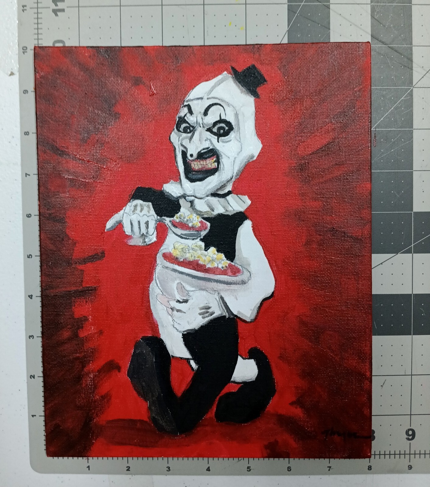 Original Art The Clown Art Crispies Horror Painting Thayer Art OOAK Terrifier
