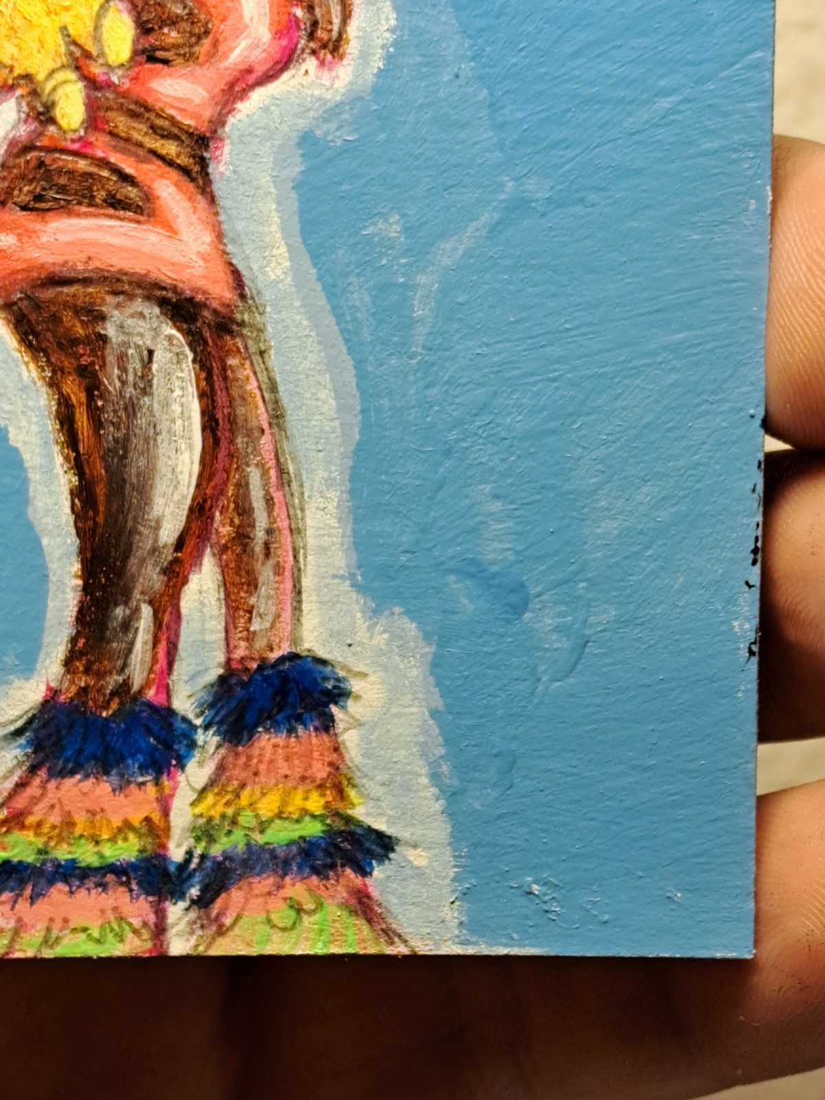 aceo original art card acrylic ink «sexy girl w/teddy» (ooak) Limit 1/1 signed