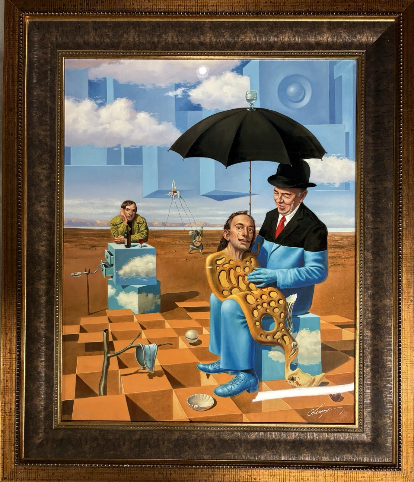 Michael Cheval Aluminum Through Dye Sublimation «Lullaby of Uncle Magritte»