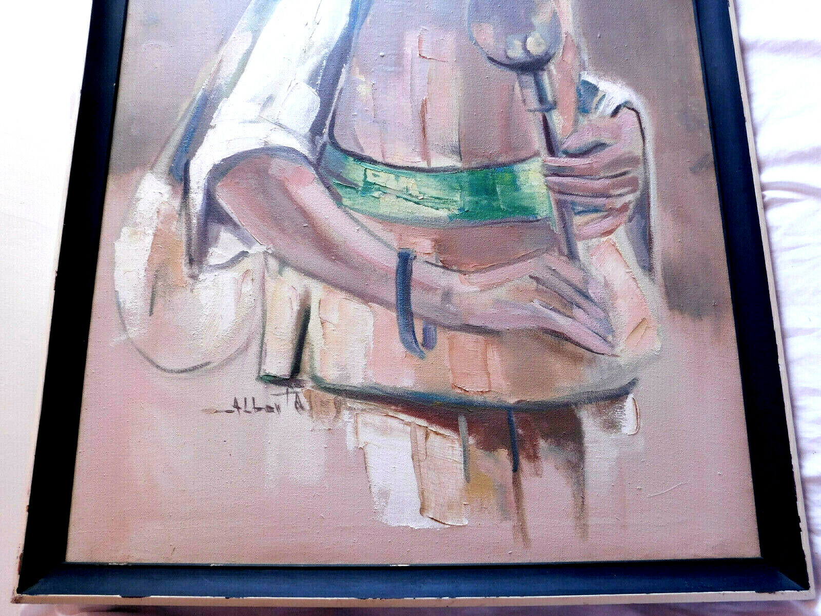 VERY WELL DONE LARGE ORIGINAL SIGNED INDIAN OIL PAINTING