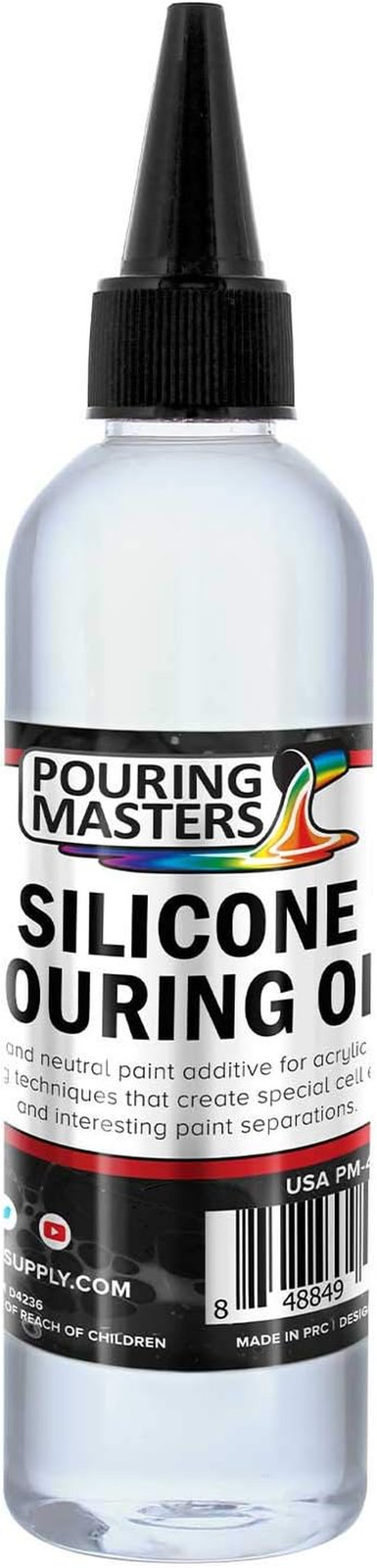 6-Ounce Silicone Pouring Oil – 100% Silicone Oil Pouring Medium for Acrylic Pain