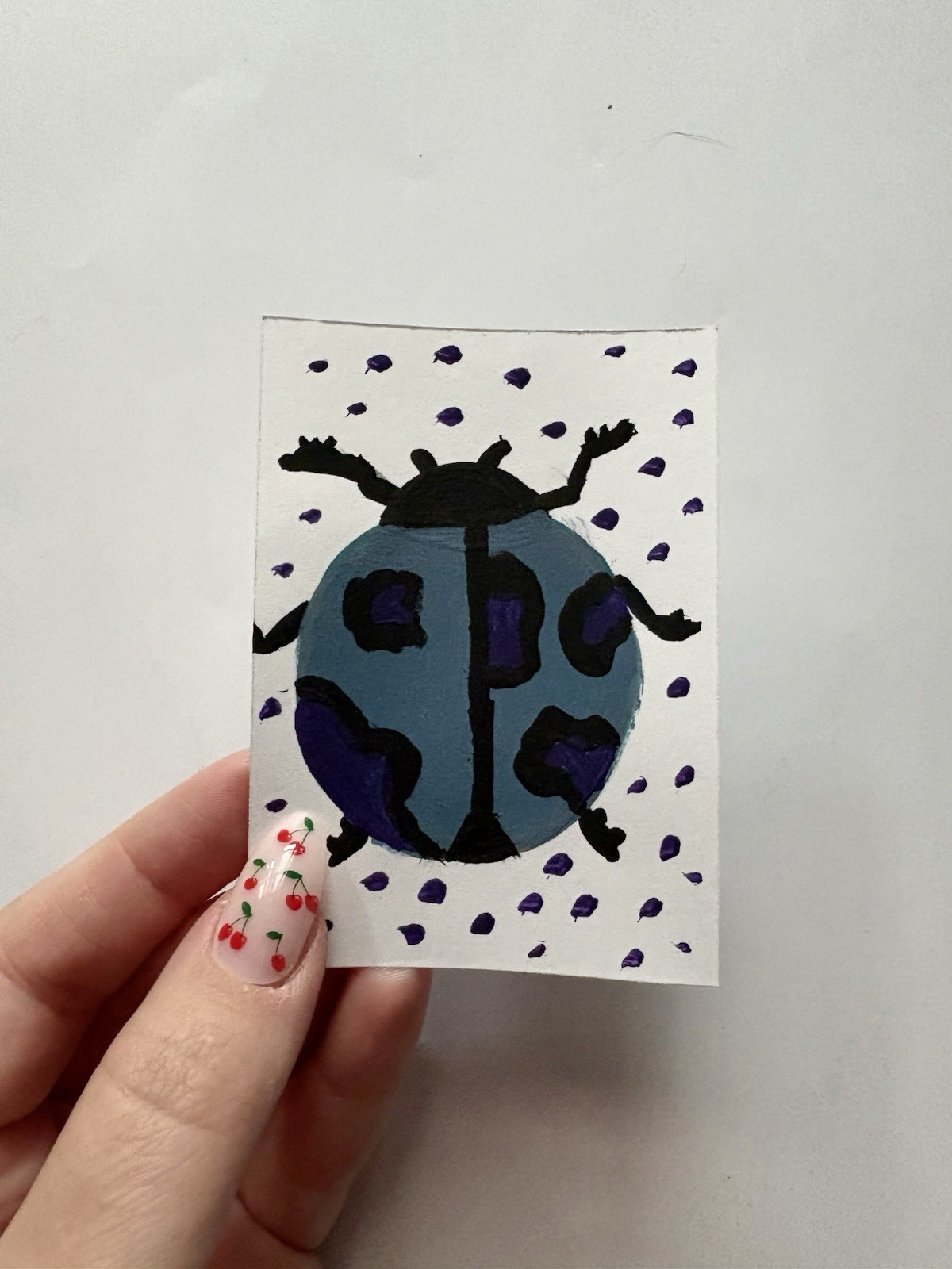 ACEO original Acrylic Paint Beetle by ash_ley