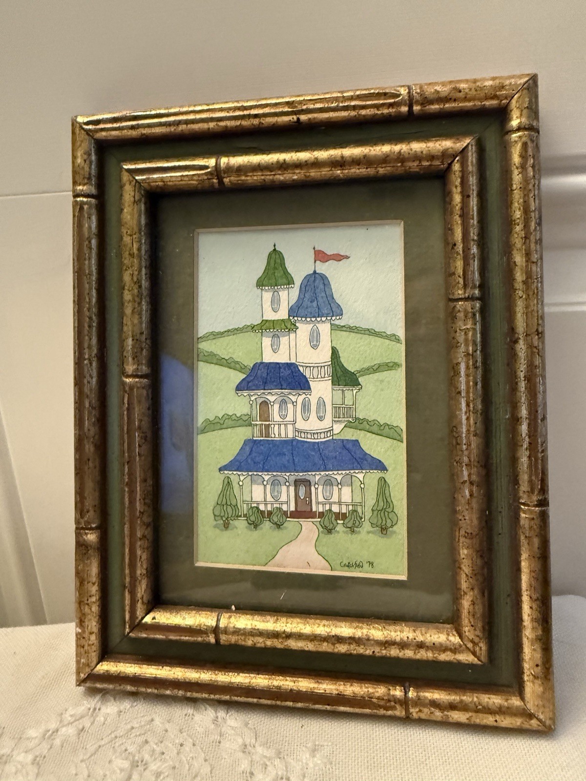 William Crutchfield Original Watercolor Painting Signed 1978 Framed House Landsc
