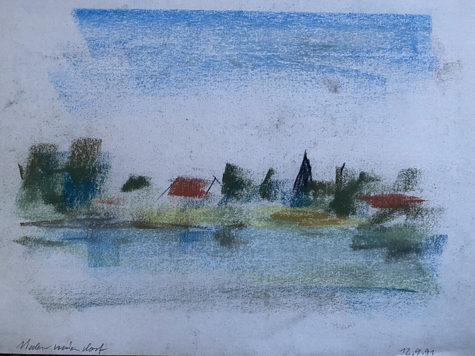 Franz Ehmke 1928-2018 DDR Painter Brandenburg Nieder Neuendorf Study Sketch