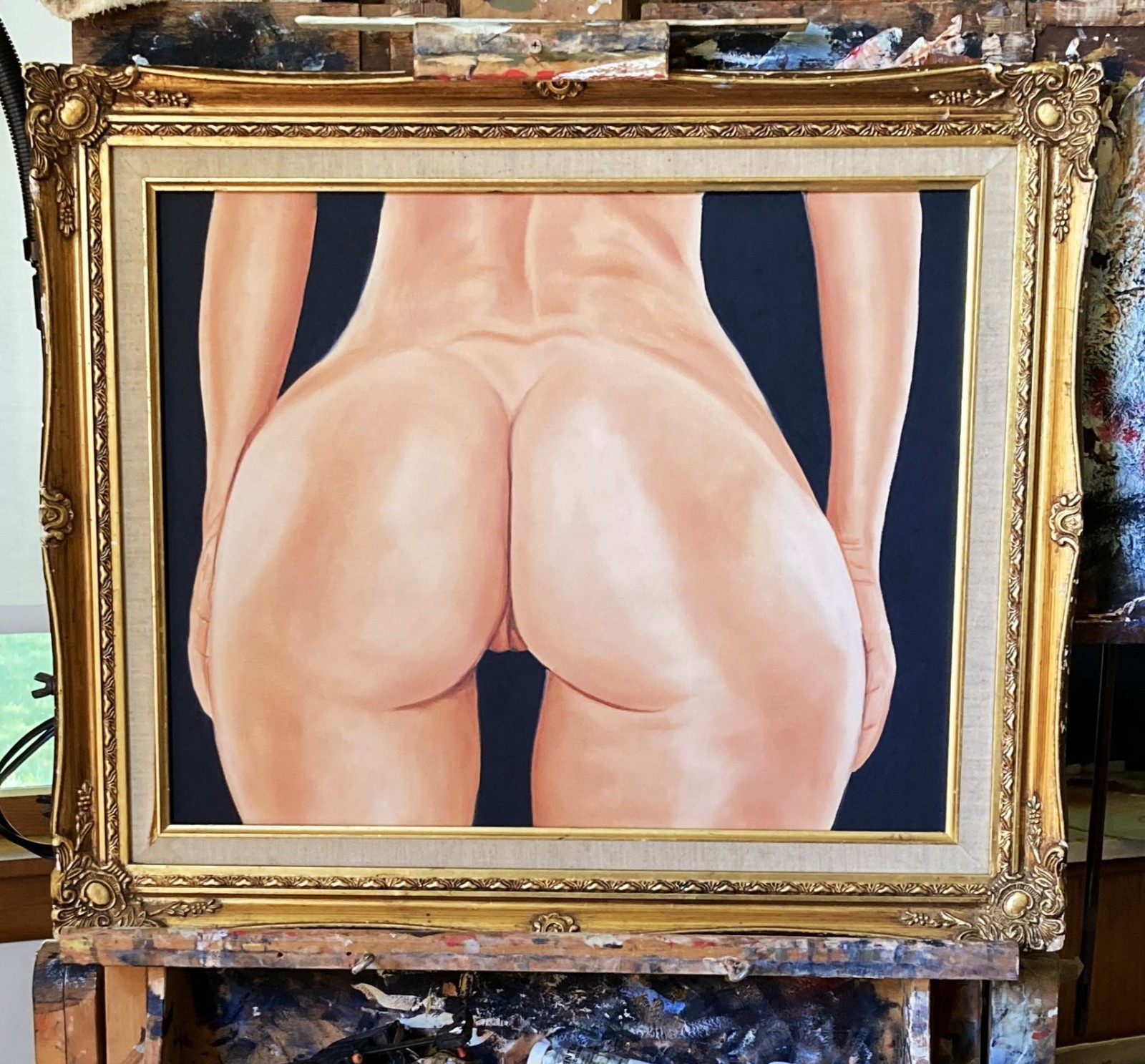 Butt Week’s coming up VANWINKLE ORIGINAL NUDE woman oil painting signed 16×20
