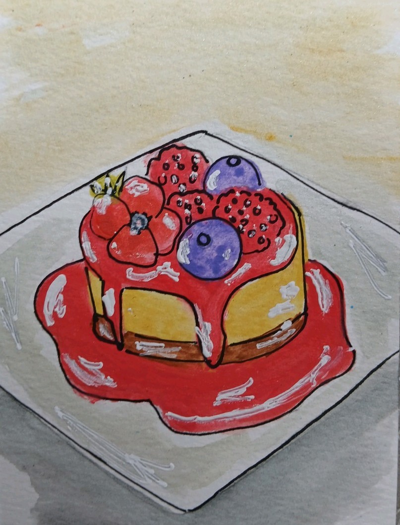 Original Art 3.5x 5in Mixed Media