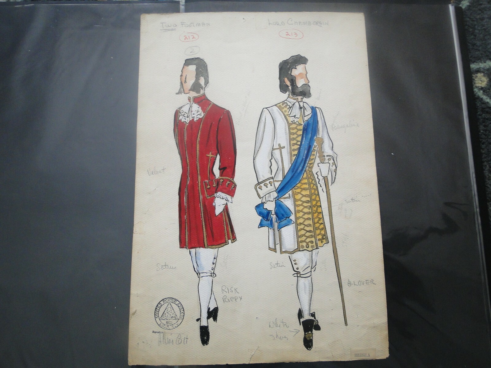 Vintage Alvin Colt Tony Award Winning Costume Designer Original Design Painting2