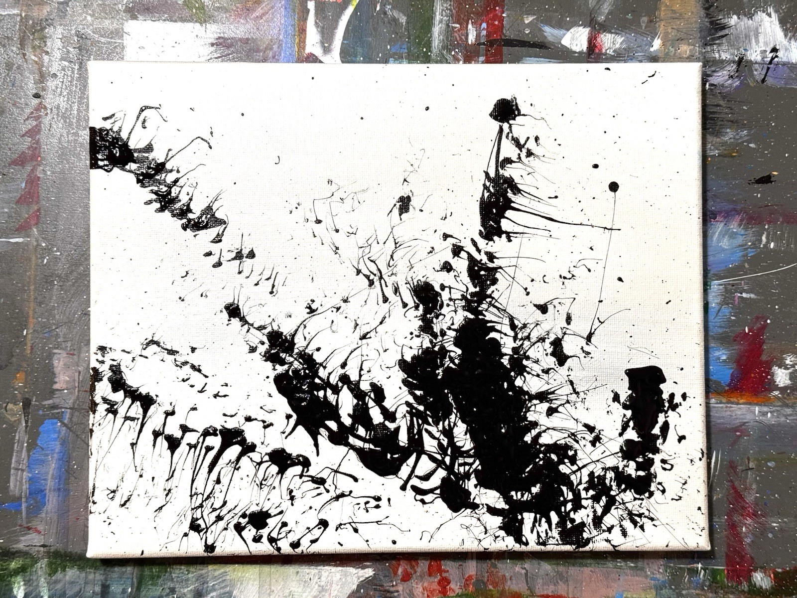 SAMATOWIC Original Abstract Expressionism 8×10 Black White Signed Wall Art 121