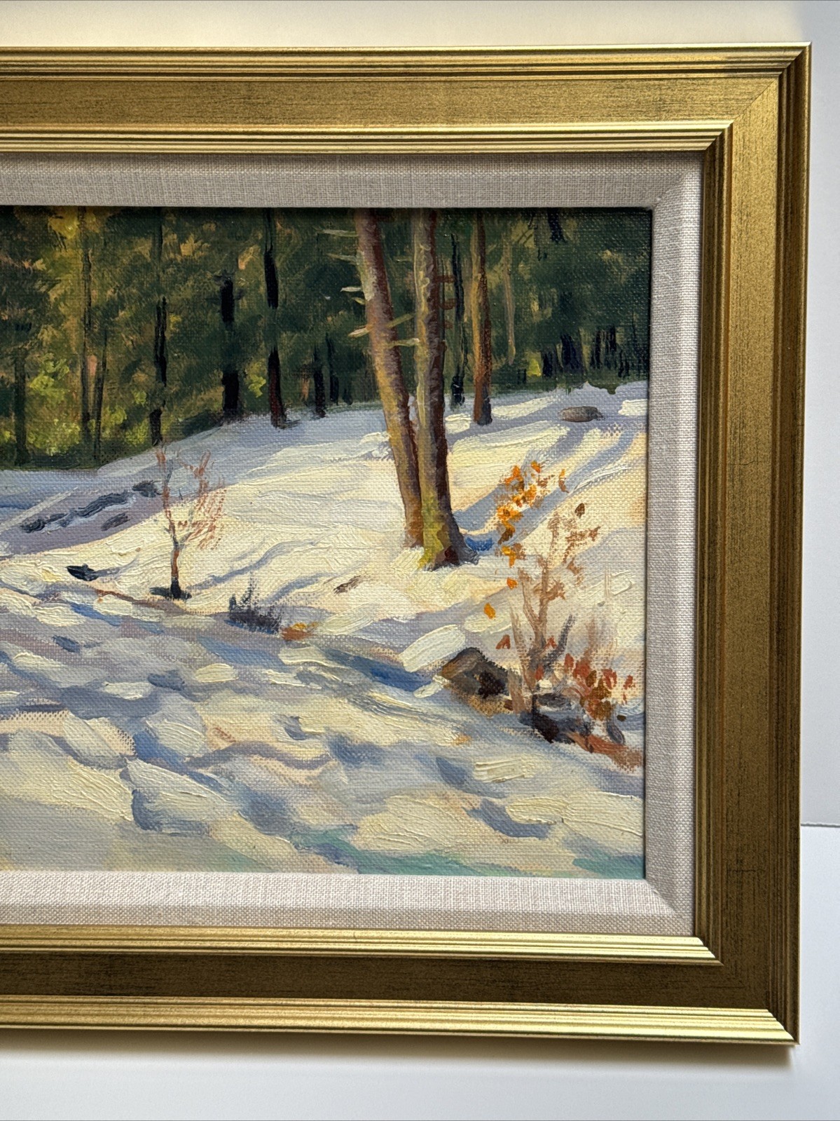 ANTIQUE AMERICAN IMPRESSIONIST PAINTING NEW YORK ERNEST HUBBARD Landscape 1930’s
