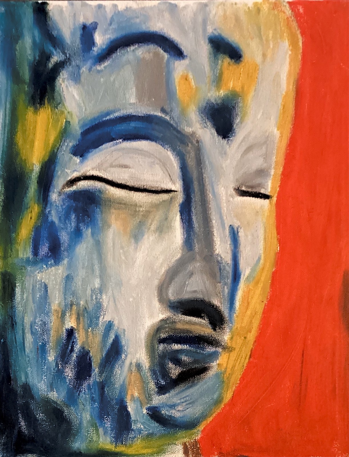 Modern Abstract Bold Buddha Original Wall Art 11×14 Canvas