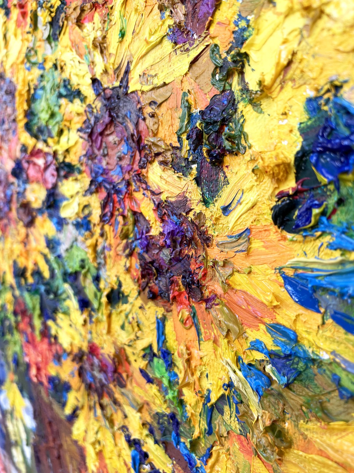 Flowers artwork painting IMPRESSIONISM Original Oil on canvas by E Chernyakovsky