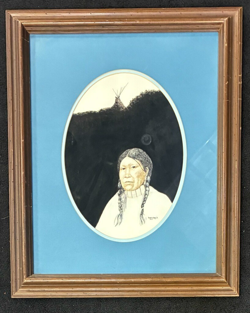 Benjamin Harjo Jr Original Painting » Two Braids»