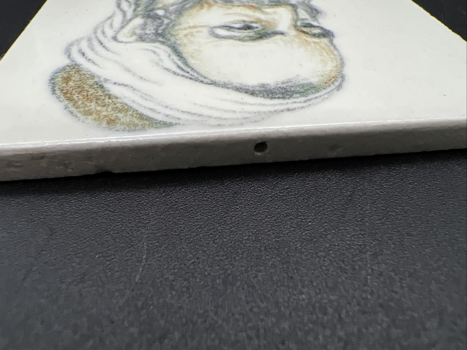 Vintage 1920s Jacob Eisenberg Bezalel School Jerusalem Rabbi Portrait Tile