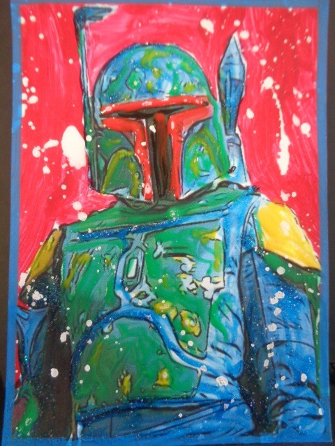 ATC ACEO – STAR WARS: BOBA FETT Abstract Art