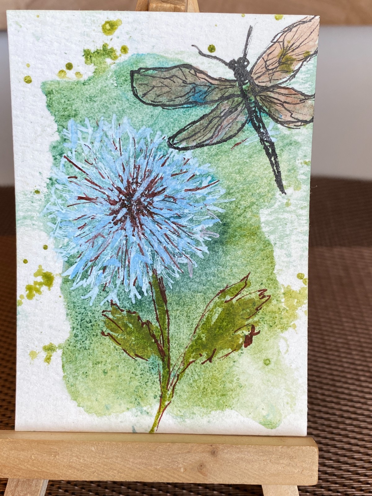 ACEO original watercolor 2.5in x 3.5in «Float Away» (#2) by Angel Rose