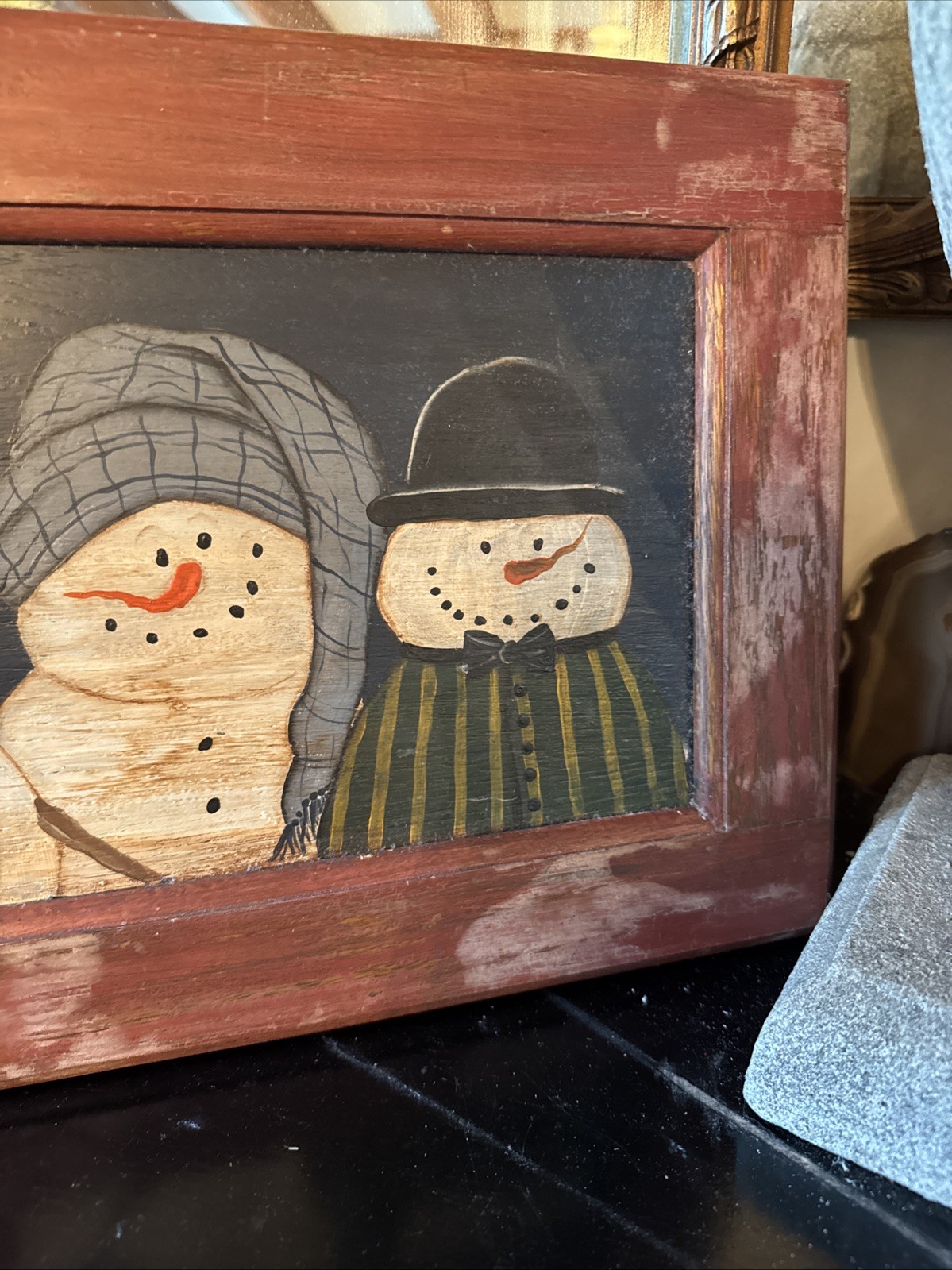Snowman Window Art Wooden