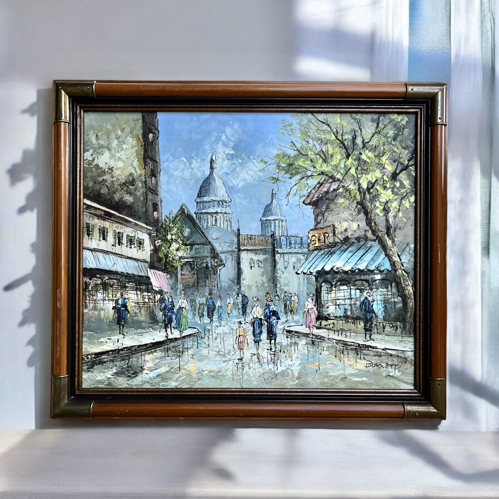 1940s CAROLINE C. BURNETT (British-Amer, 1877-1950) Paris Oil Painting on Canvas