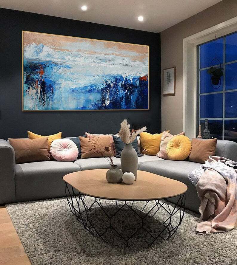Oversize Wall Art Extra Large Textured Contemporary Art Modern Artwork 27in