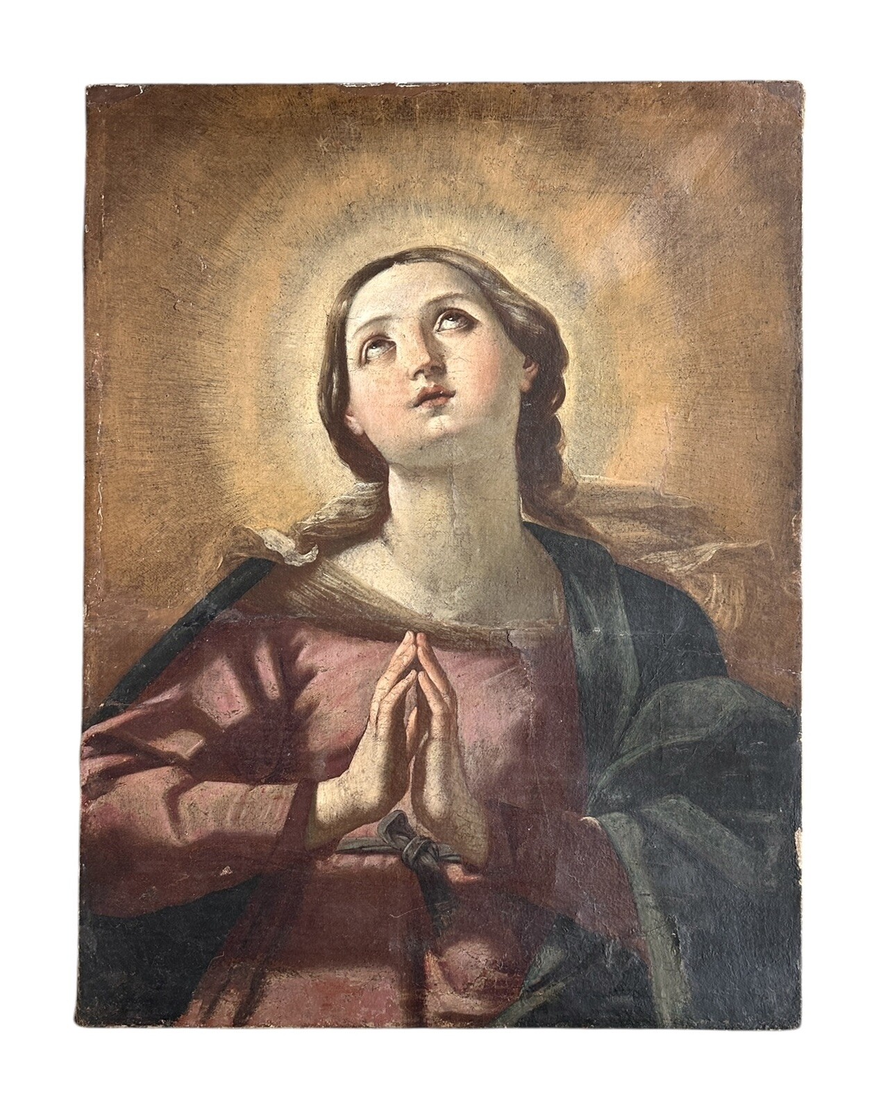Virgin Mary in Prayer Italian School oil painting after Guido Reni 18th 19th C