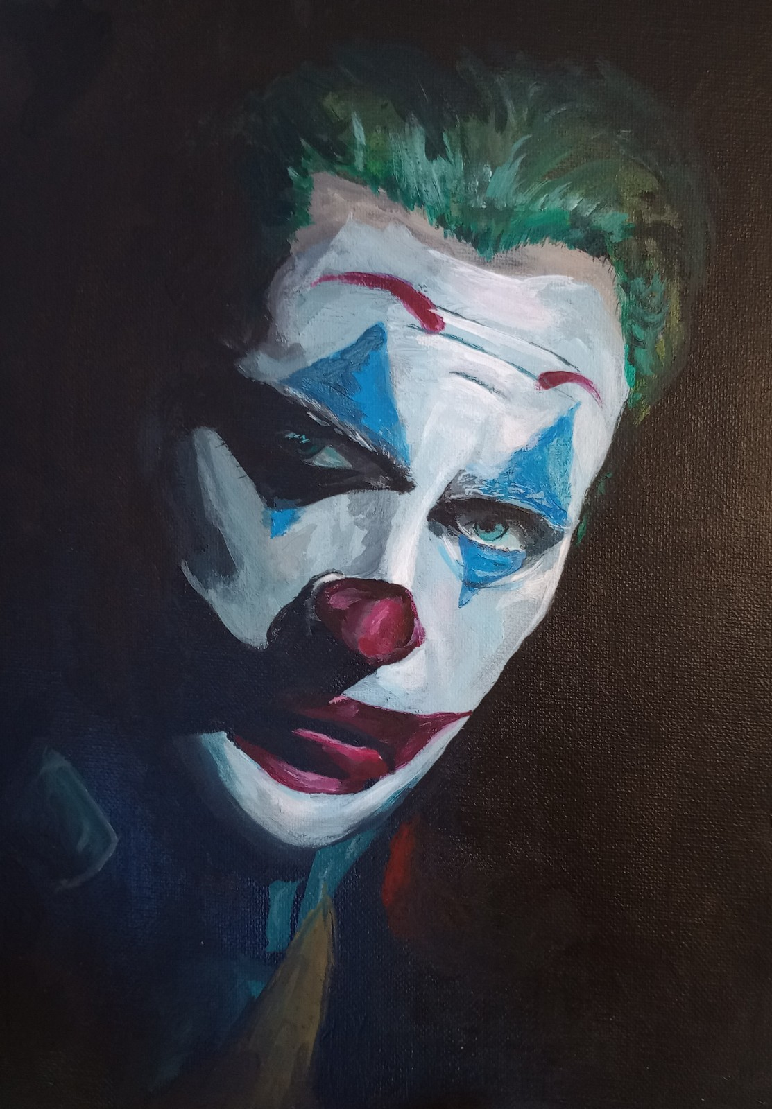 JOKER Joaquin Phoenix Arthur Fleck ORIGINAL Acrylic Painting 11″x 14″ Canvas