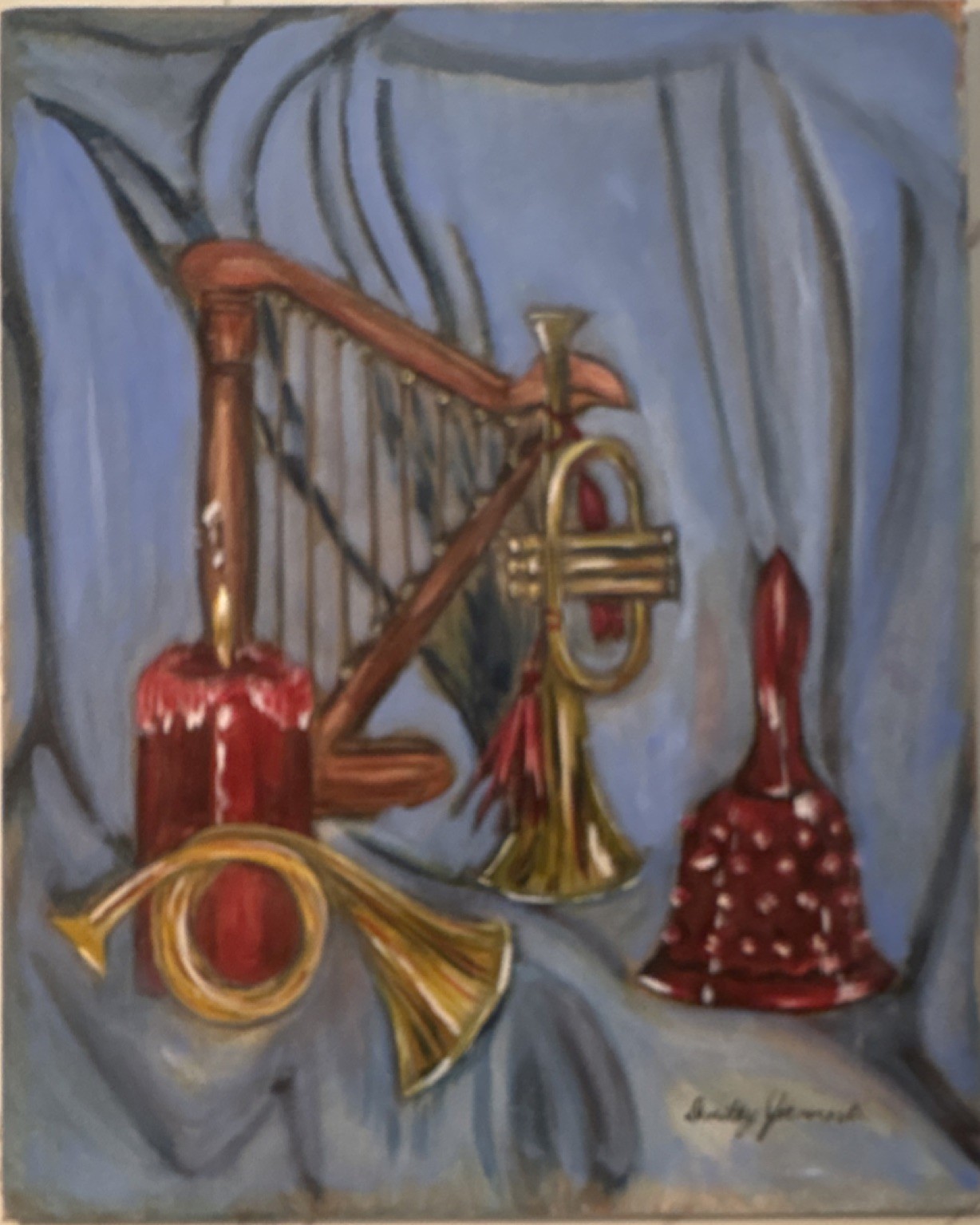 Original Dorothy Jarnoski Signed Oil Painting Fine Art Musical Still Life OOAK