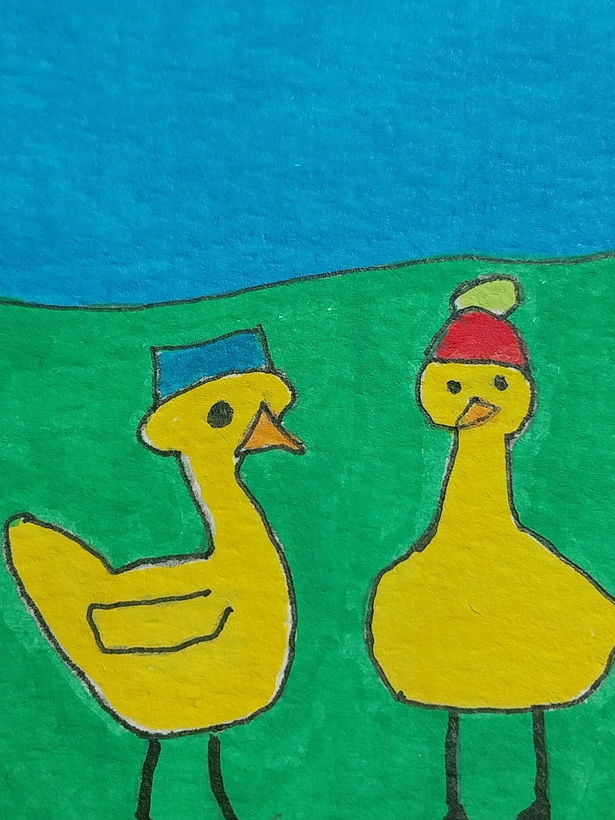 GAT Original Impressionist OIL Painting Whimsical Animals Duck Pond Small Art