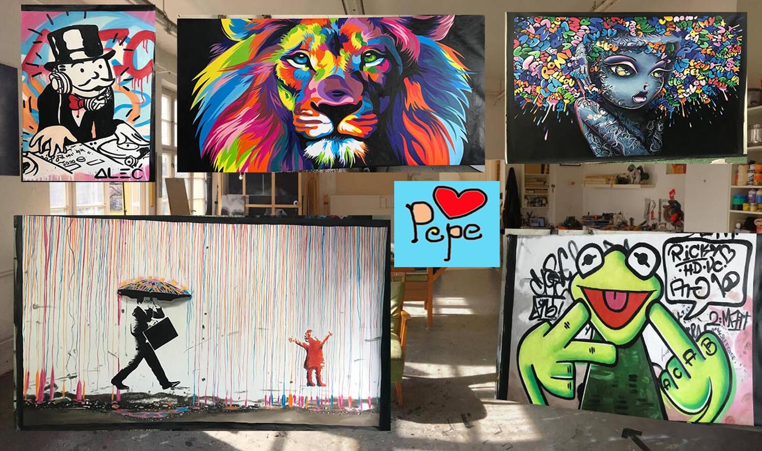 MONKEY PAINTING Art CANVAS Print Street DJ chimp pop