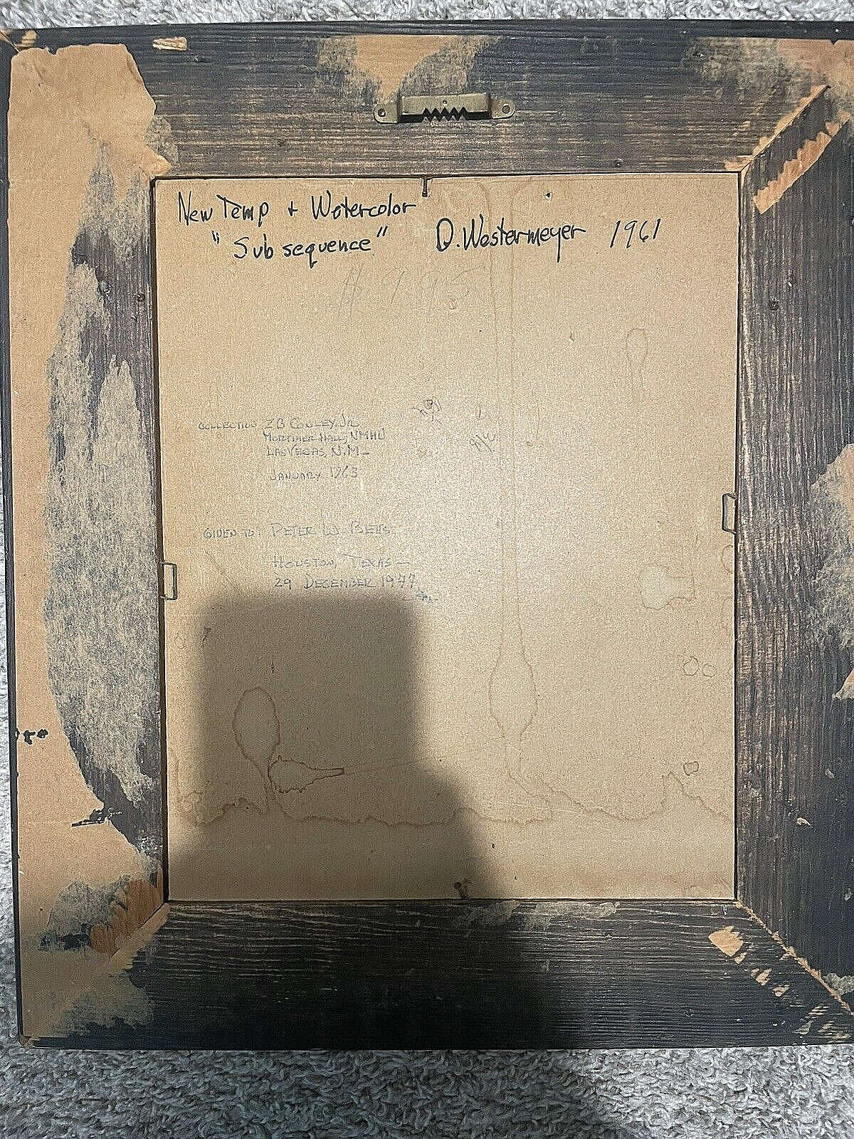 Antique New Temp Water Color «Sub Sequence» Painting 1961
