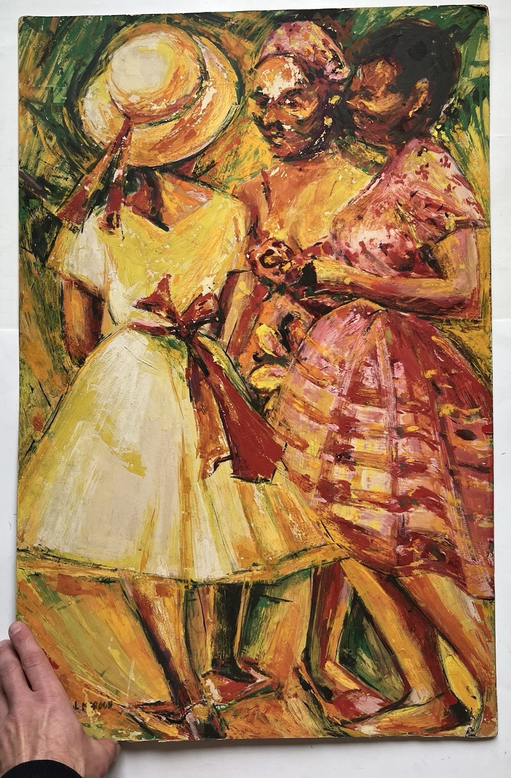 MCM 60s Modernist Expressionism Painting Jamaican Black Girls Kingston Jamaica