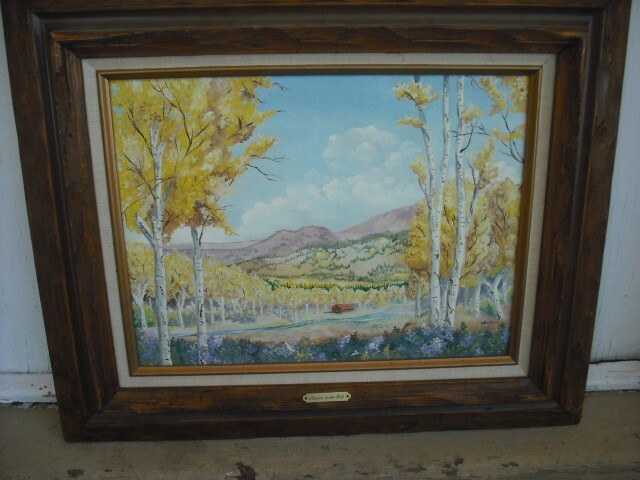 Signed Northern New Mexico Fall Landscape Painting of Mountain Valley,