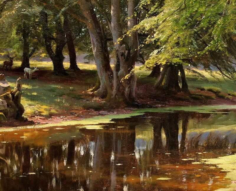 Forest Creek Landscape Oil painting Wall Art Giclee Printed on canvas P750
