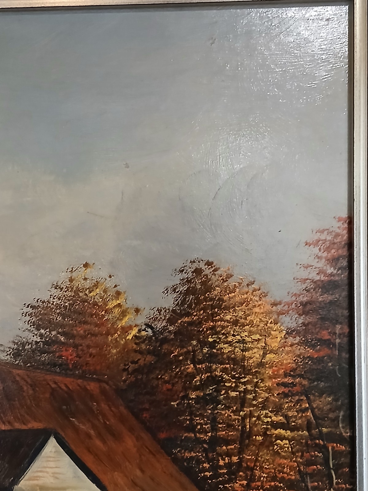 Vintage R. Schneider Signed Original Oil Painting With Wooden Frame 24.5″ X 29″