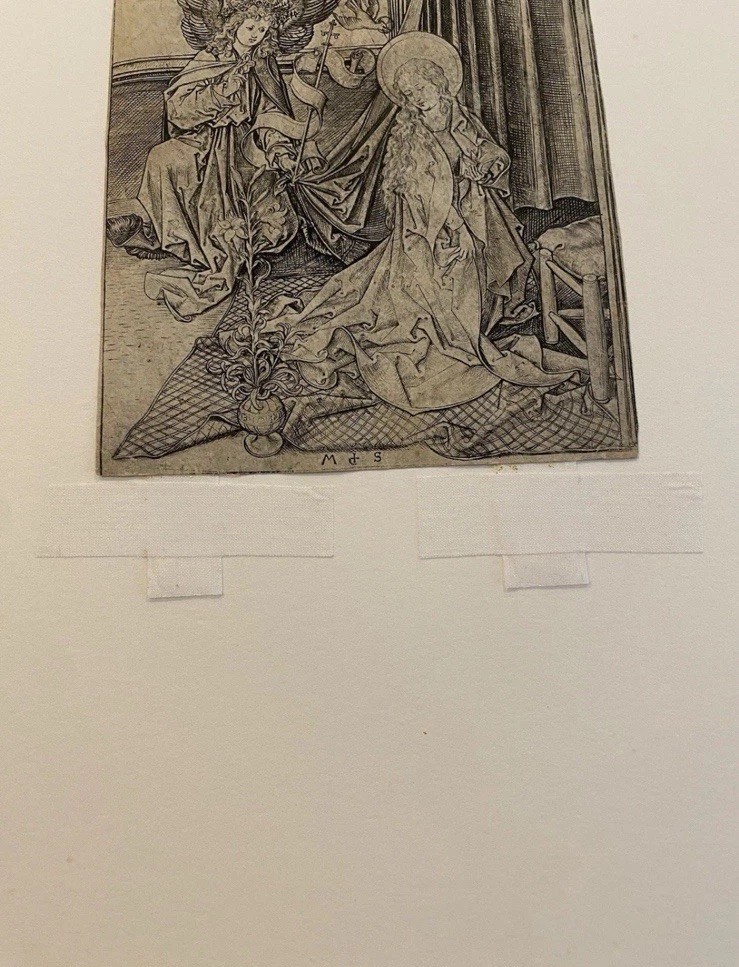 Martin Schongauer The Annunciation Old Master Engraving British Museum Stamp