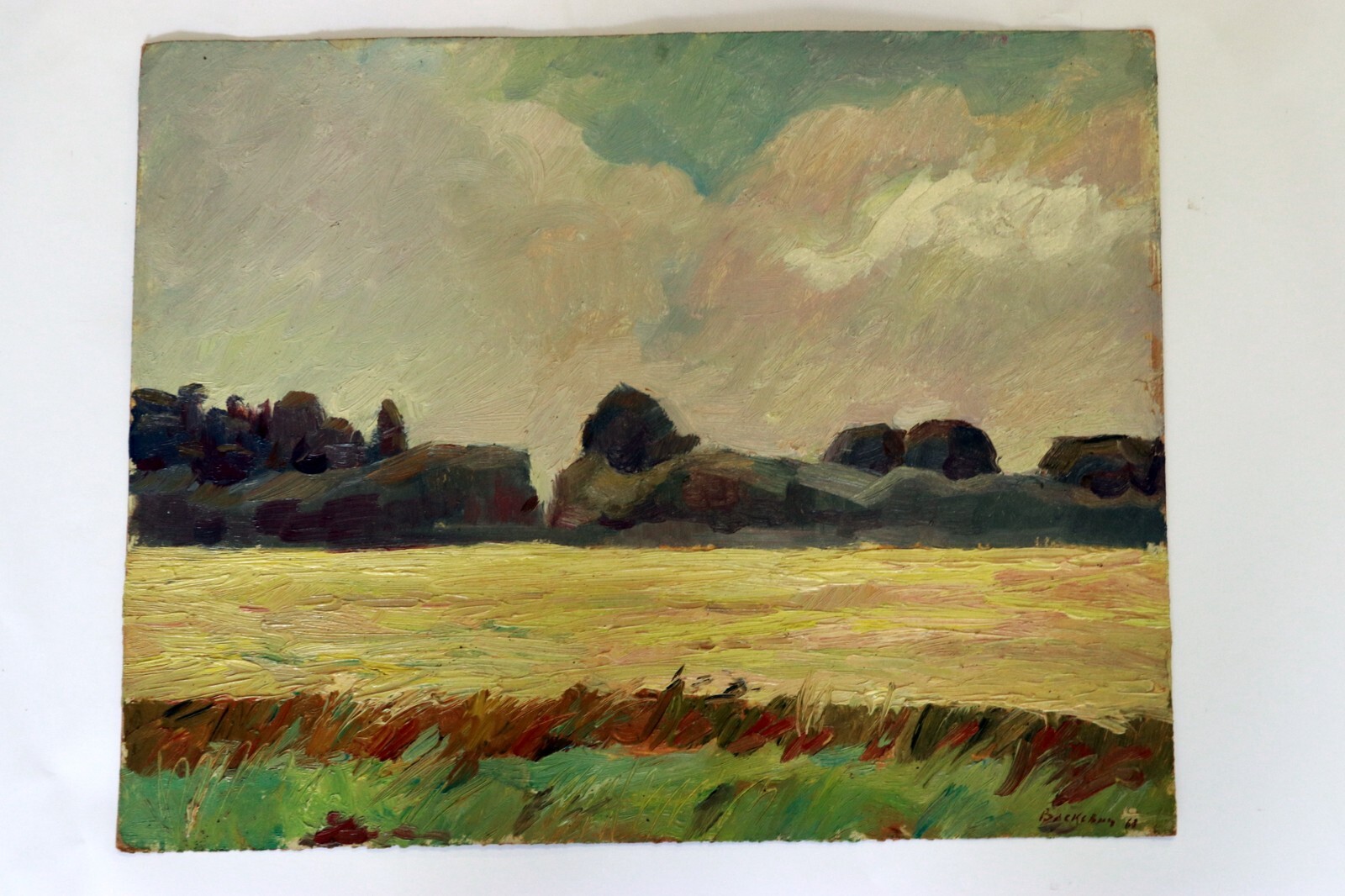 Ukraine Soviet Impressionist Feild Painting on Paper