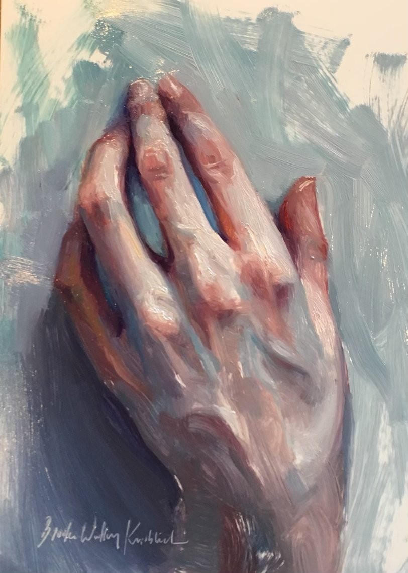 Hand painting in oil figurative study by living artist 9″x6″
