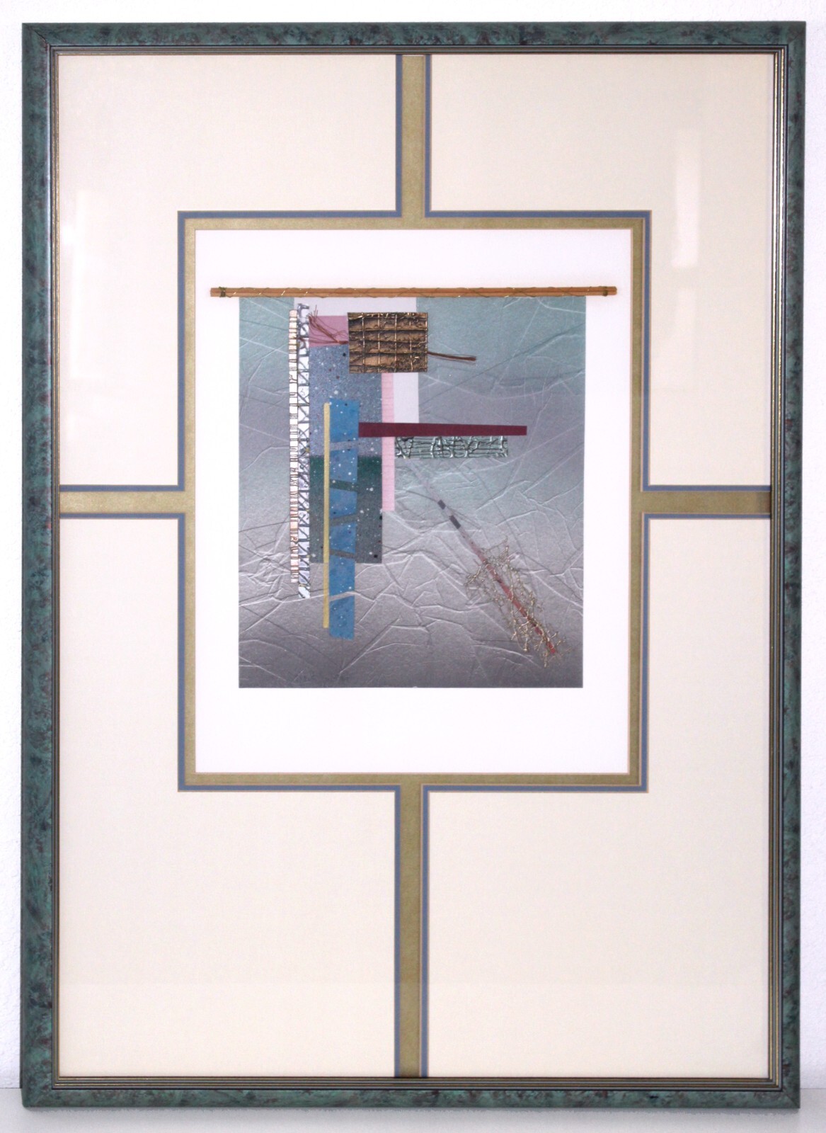 Hoi Lebadang Painting Original Mixed Media Artwork Signed – Original Frame 1989
